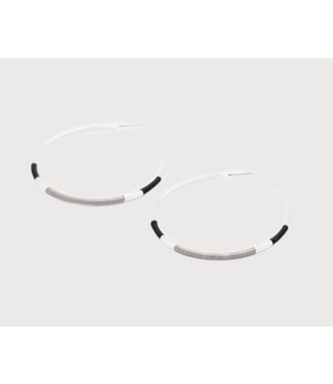Caracol - Hoops with grey , black  and silver