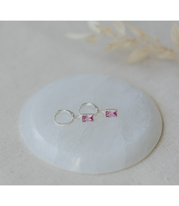 Glee - Shine hoops pink- silver