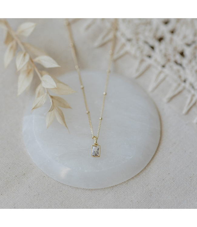 Glee - Glim Necklace gold- Clear