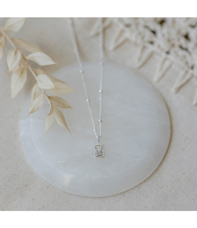 Glee - Glim Necklace silver- Clear