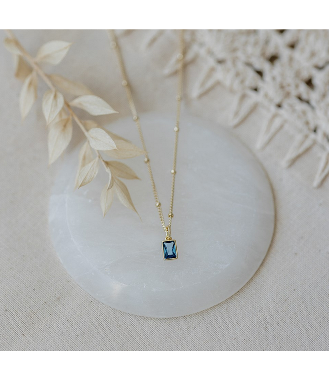 Glee - Glim Necklace gold- Blue