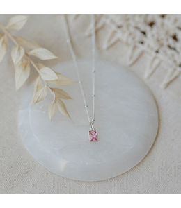 Glee - Glim Necklace silver- Pink
