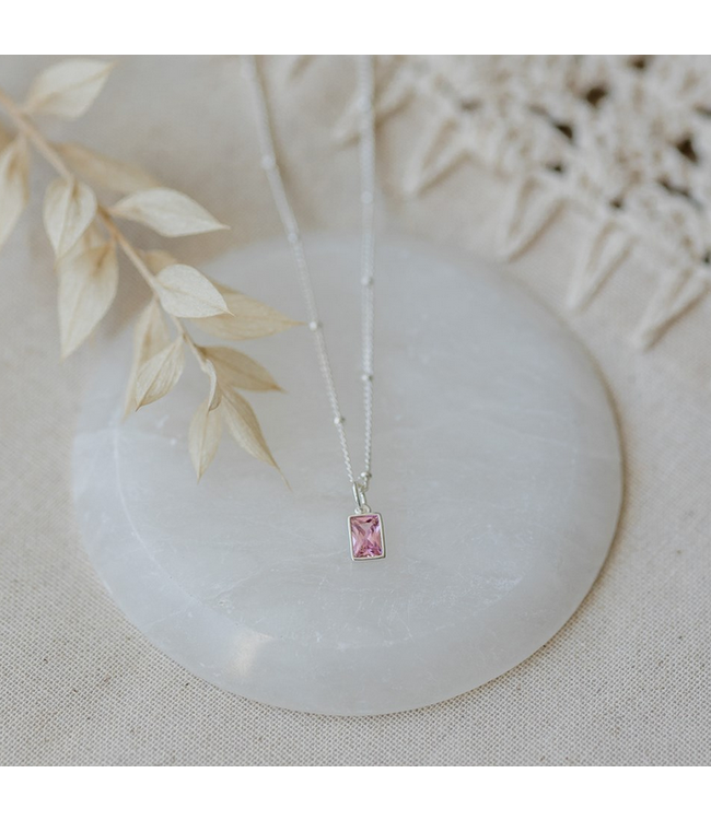 Glee - Glim Necklace silver- Pink