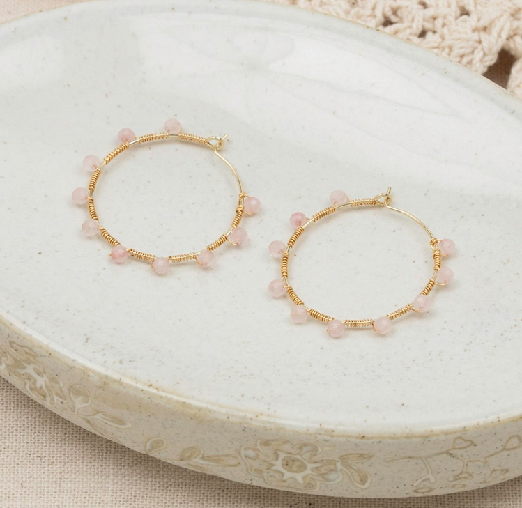 Gold hoops with roses clearance