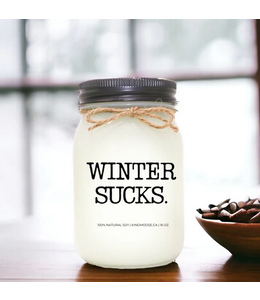 KindMoose Candle Company 16 oz - Winter sucks - Clean Cotton