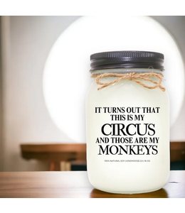 KindMoose Candle Company -16 0z- Circus , Monkeys- Fresh Linen