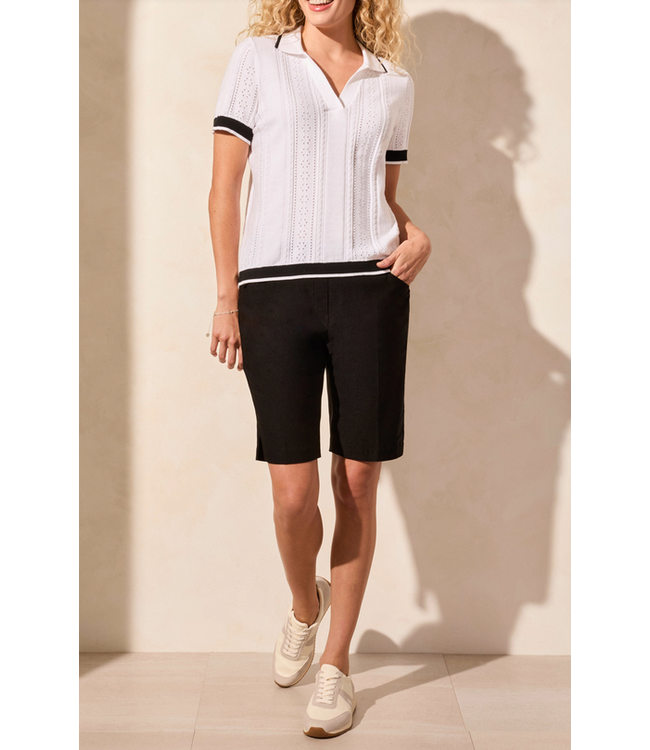 Tribal Polo with stripes - Blue & White