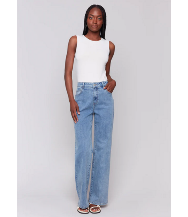 Charlie B -Chloe Wide Leg jean - Light Blue