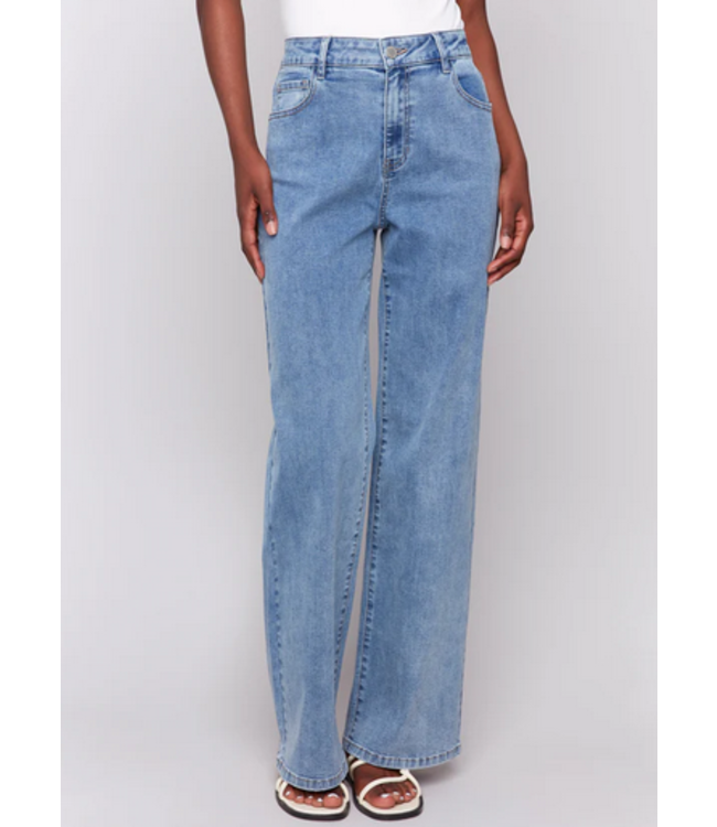 Charlie B -Chloe Wide Leg jean - Light Blue