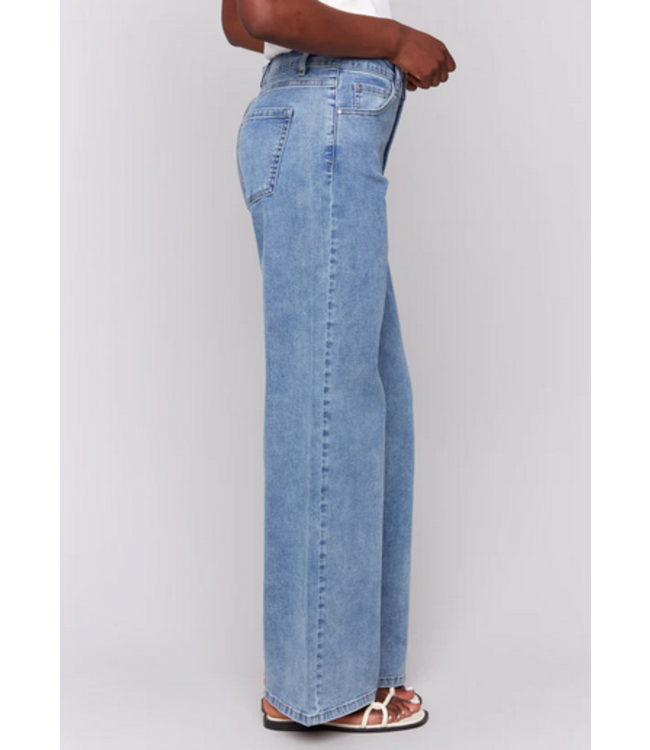 Charlie B -Chloe Wide Leg jean - Light Blue