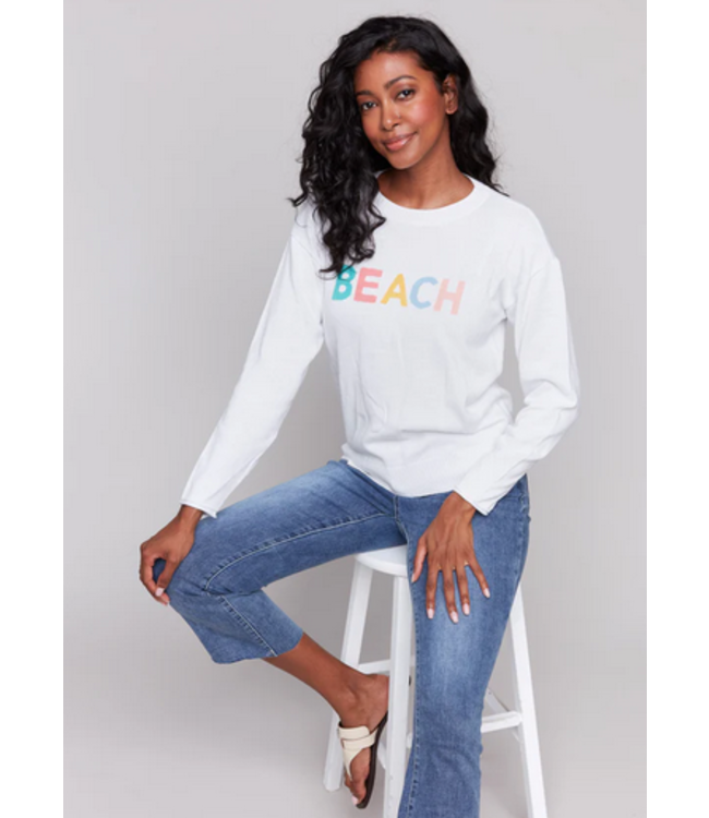 Charlie B Beach Sweater- White
