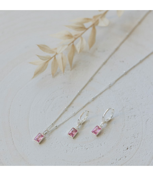 Glee - Glim Necklace silver- Pink