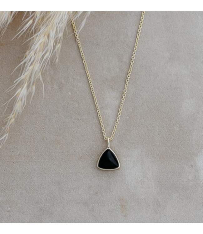 Glee -Elsie Black Onyx  necklace- Gold