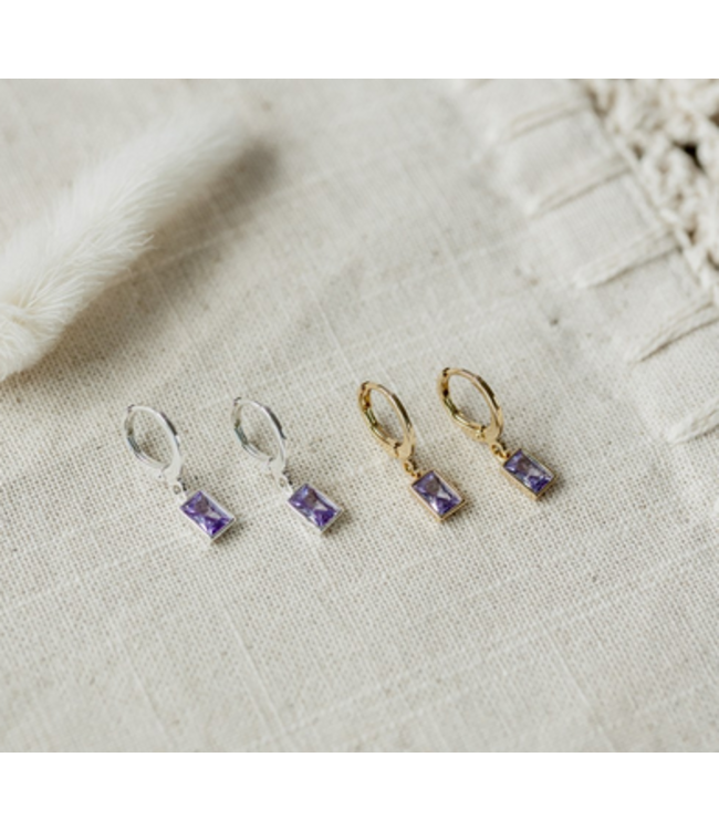 Glee - Shine hoops silver- Purple