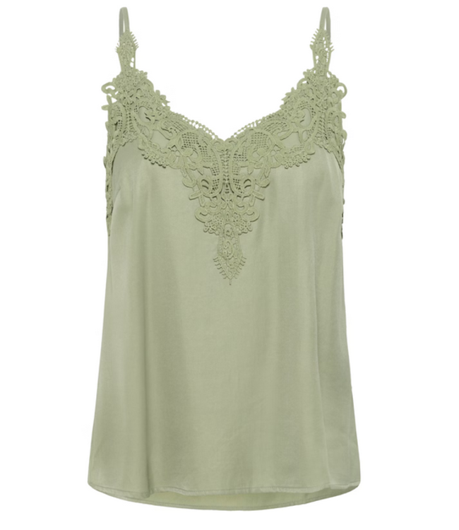 Cream -Cranna tank top- Tea green