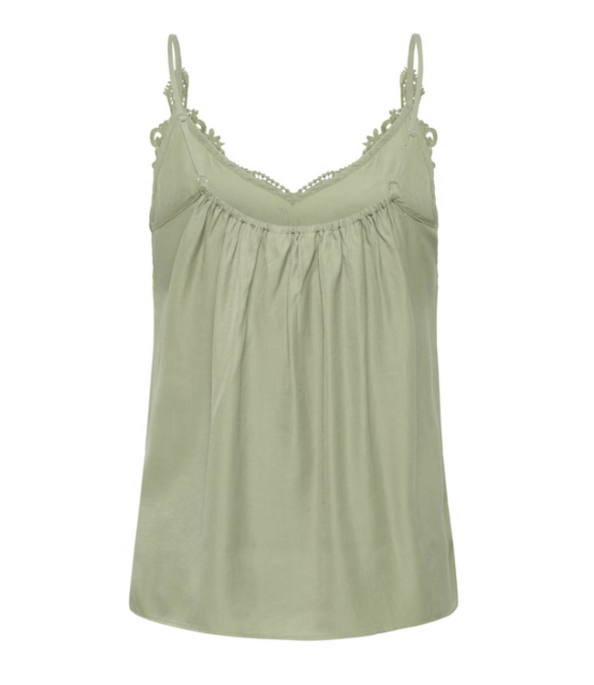 Cream -Cranna tank top- Tea green