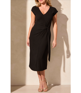 Tribal Dress with front tie-Black