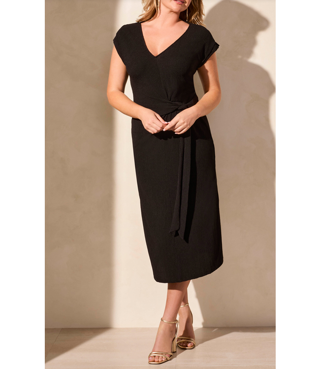 Tribal  -Dress with front tie-Black