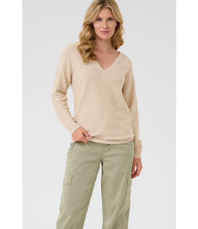 Cream Cotton pullover- Oat