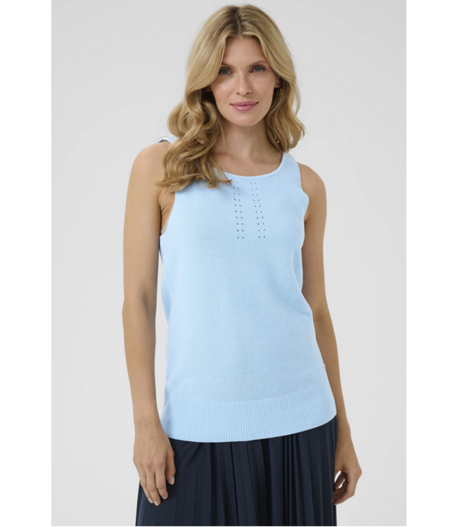 Cream Cotton knit tank - Clear sky