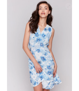 Charlie B Printed sleevless dress- Blues
