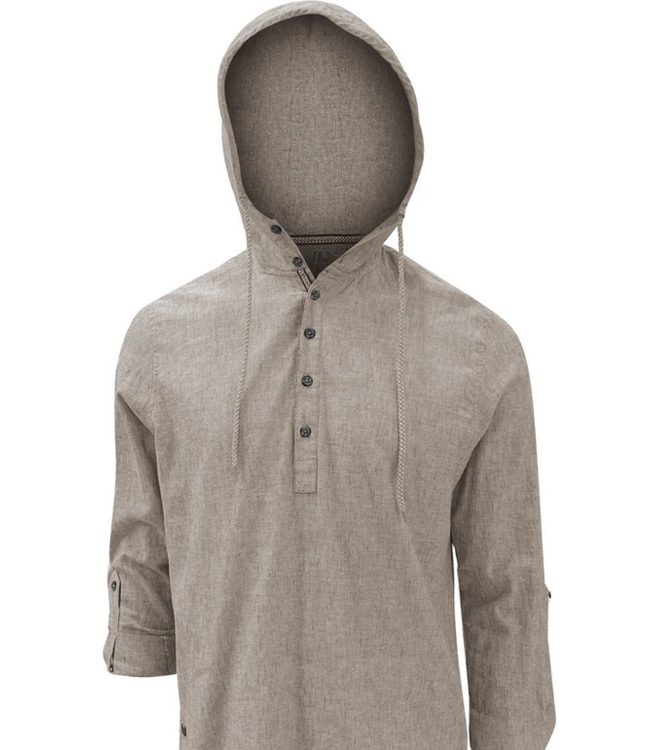 Point Zero men -Linen hooded long sleeve- Beige