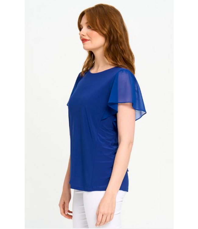 Red Coral -Flutter sleeve chiffon- Sapphire