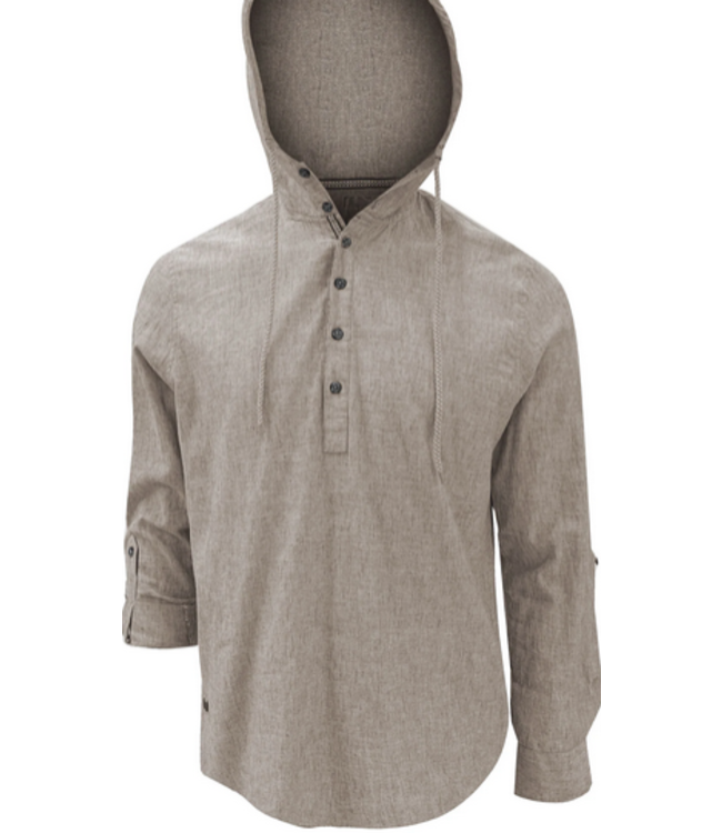 Point Zero men -Linen hooded long sleeve- Beige