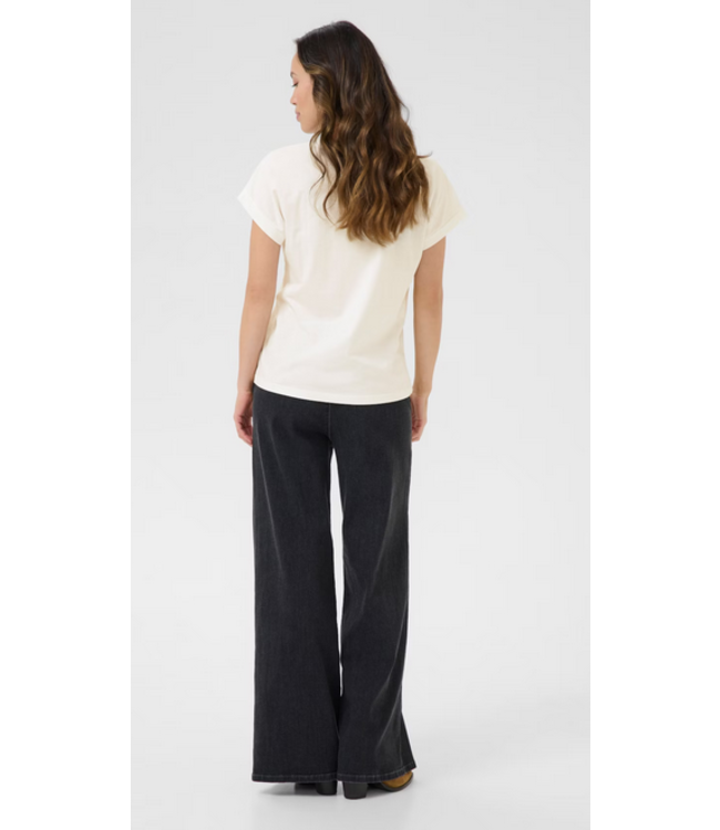 Cream -Cowboy Boot detail tee- White