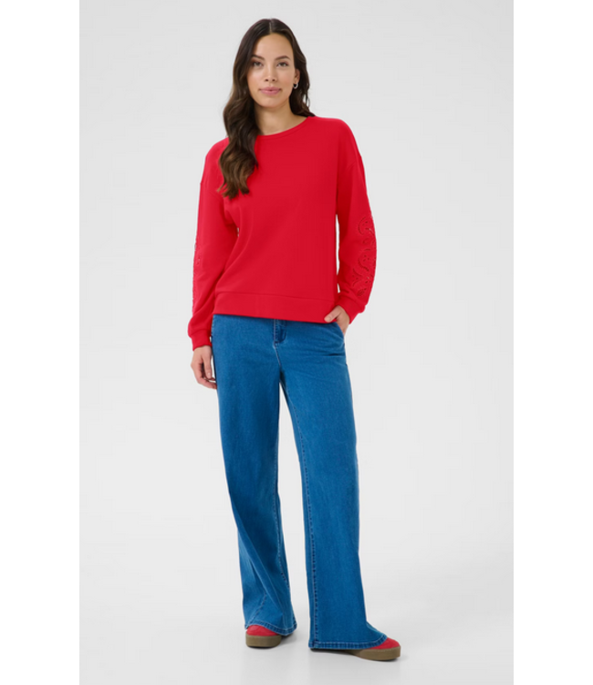 Cream -Josie Sweater- Red