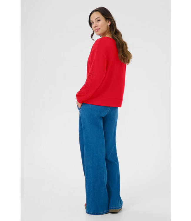 Cream -Josie Sweater- Red