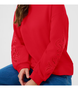 Cream Josie Sweater- Red