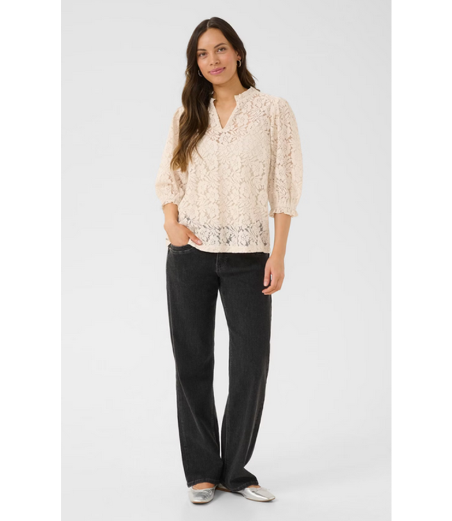 Cream -Lace Blouse- Ancient Scroll