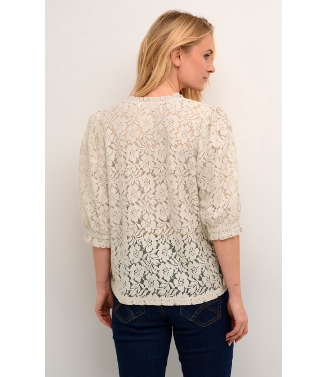Cream -Lace Blouse- Ancient Scroll