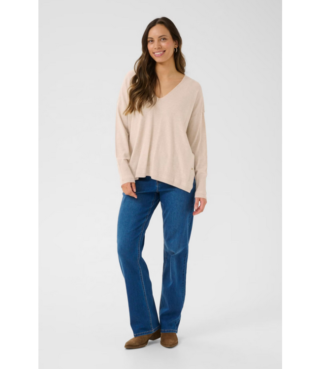 Cream -Pullover sweater- Ancient Scroll