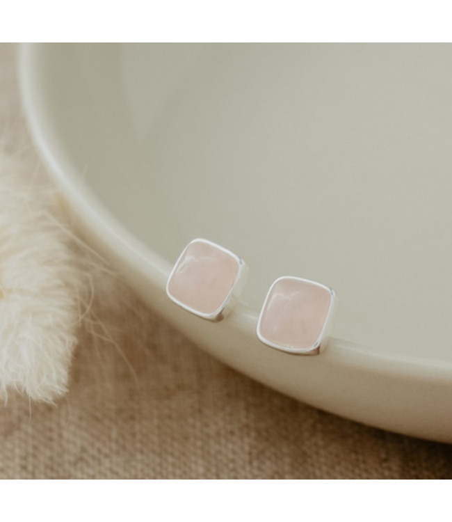 Glee  Quinn stud- Pink & Silver