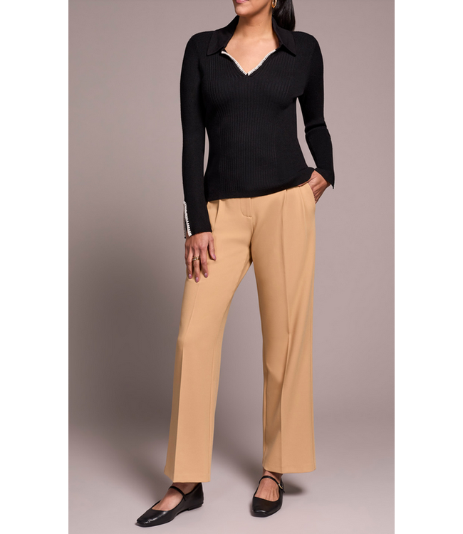 Tribal -Blanket Stitch Johnny Collar - Black