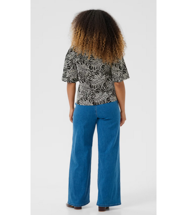 Cream -Adelena blouse - Black & White