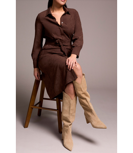Tribal -Shirt Dress - Cocoa