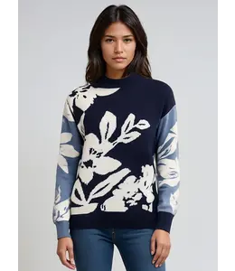 Point Zero -Floral Sweater- Navy