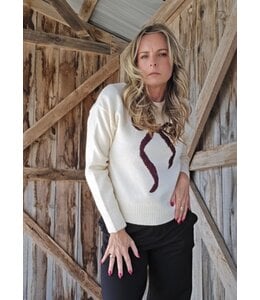 Point Zero -Sweater - Bone with Bow Design