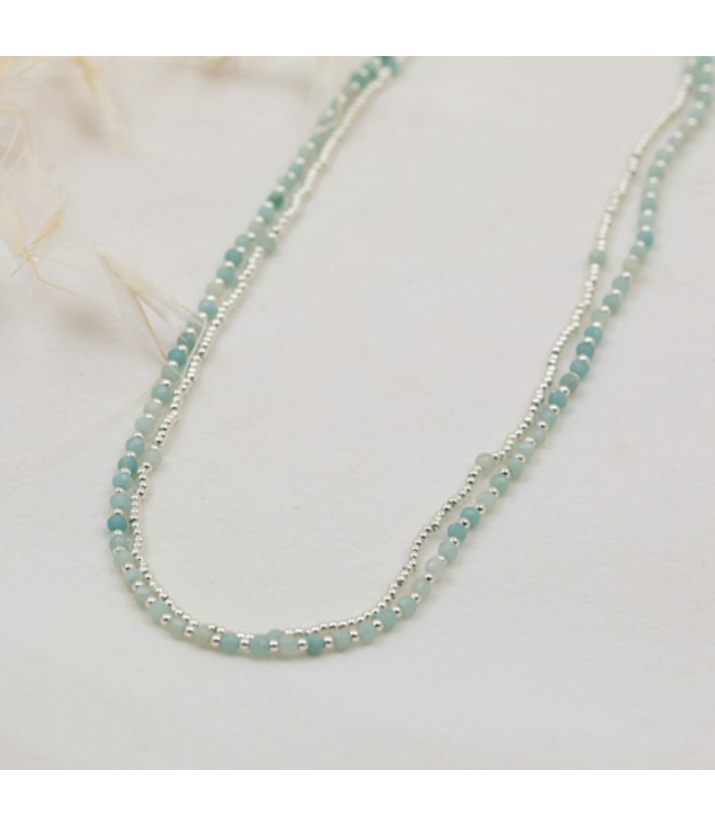 Glee - Always Necklace-Silver/Amazonite