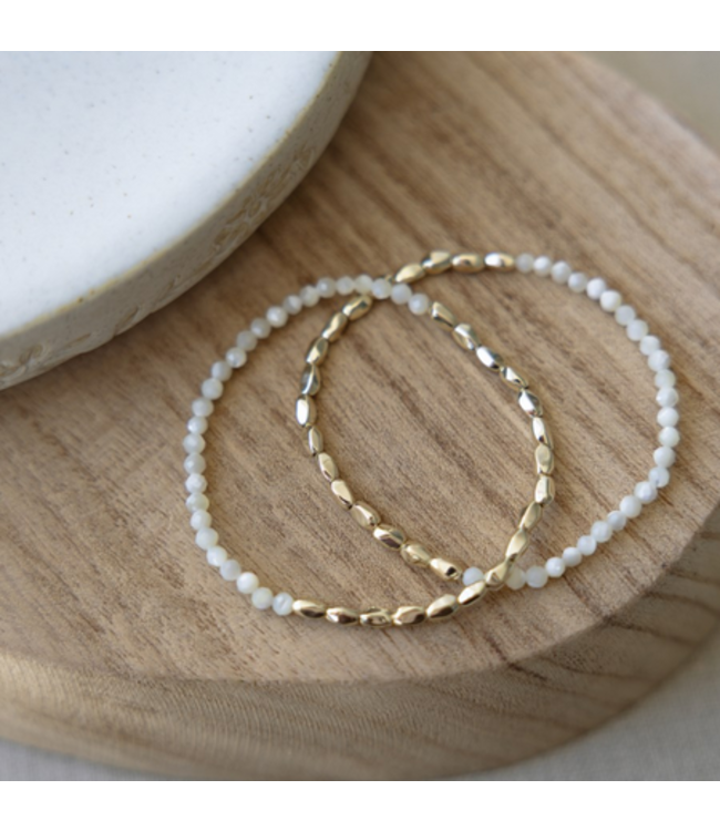 Glee - Kindred Duo Bracelet-Gold/Mother of Pearl