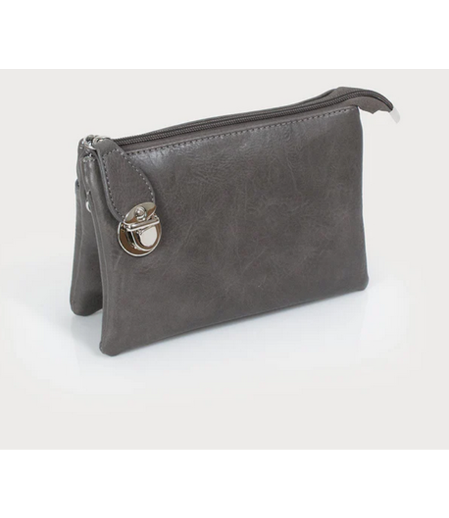Caracol - Crossbody with wristlet-Dark Grey