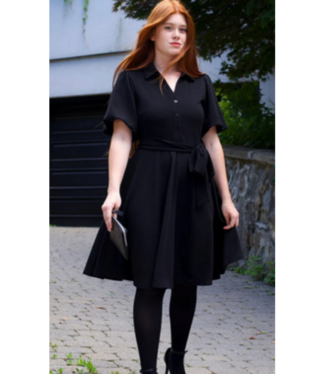 Annick -Coralie Tie Waist Dress- Black