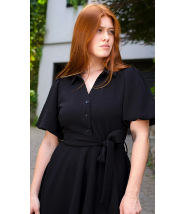 Annick -Coralie Tie Waist Dress- Black