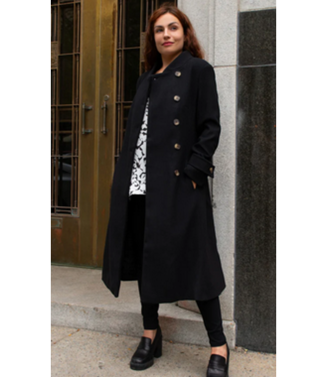 Annick -Retro Flared Coat- Black