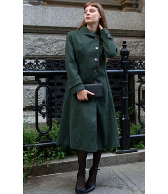 Annick -Retro Flared Coat- Green