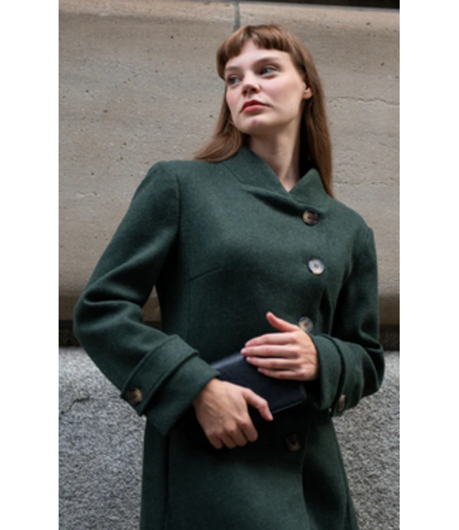Annick -Retro Flared Coat- Green