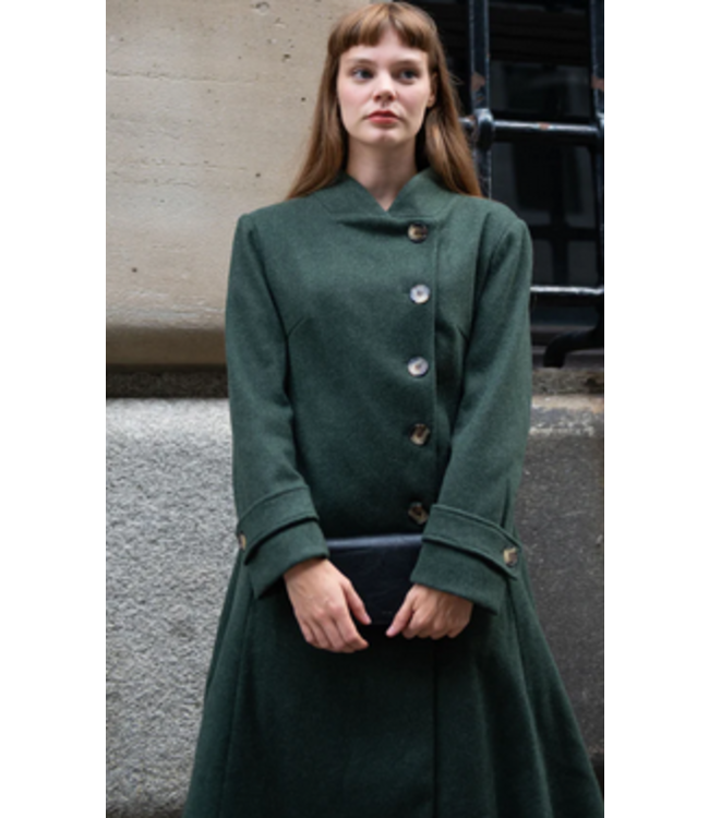 Annick -Retro Flared Coat- Green